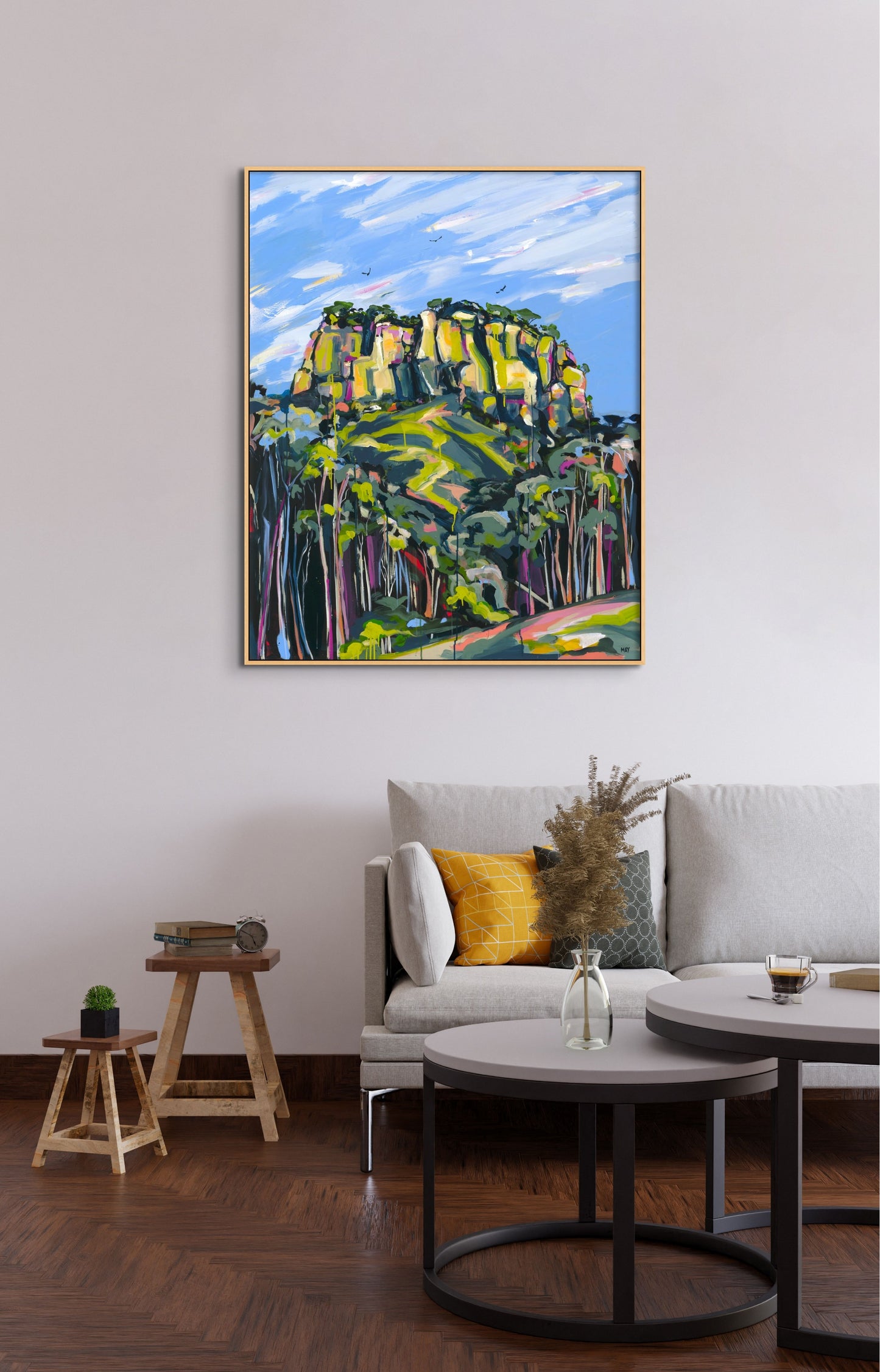 Eagle Cliff Fine Art Reproduction Print of Landscape Painting at Cania Gorge National Park by Helen May Artist