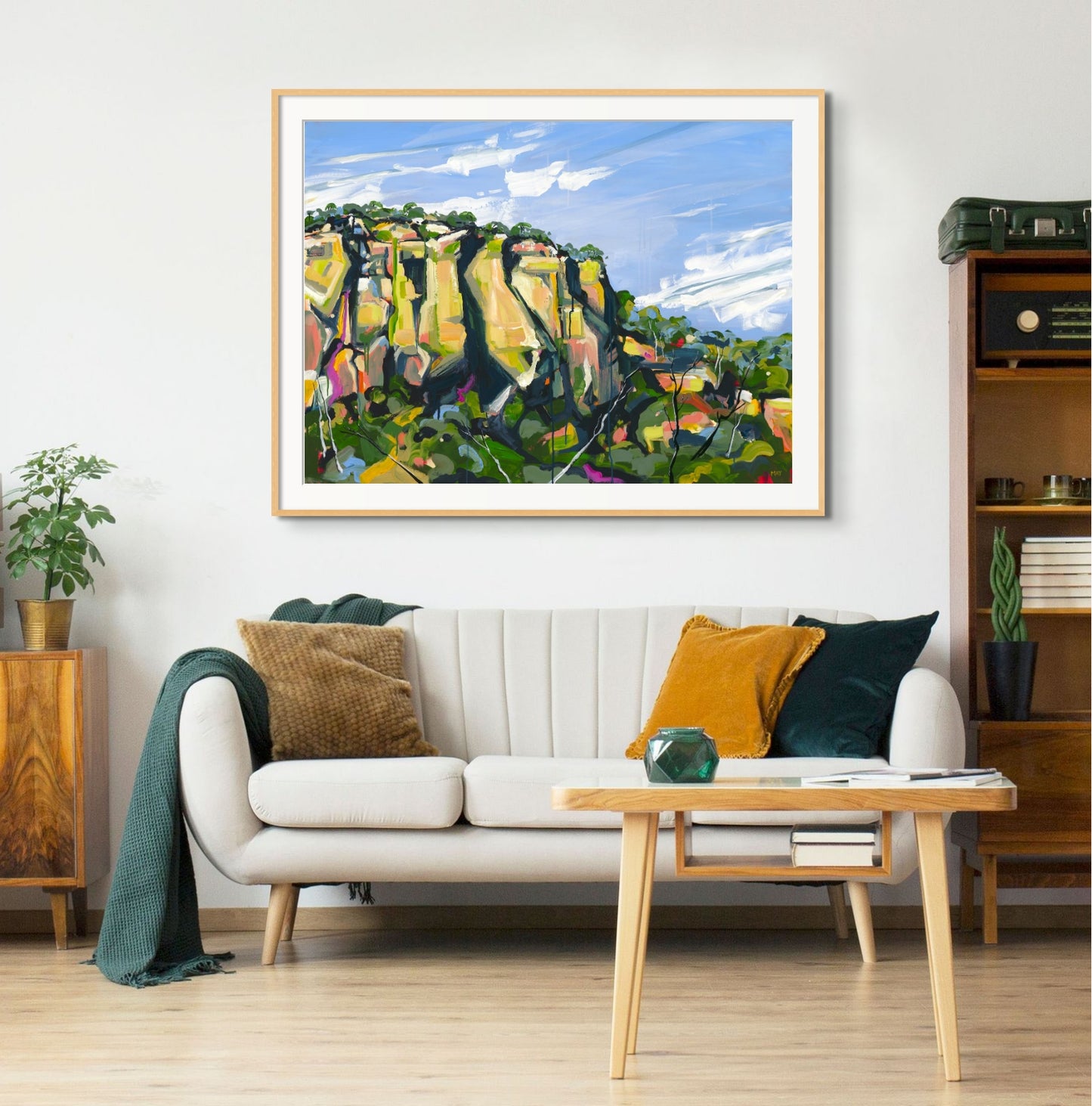 Mt Dowgo Fine Art Reproduction Print of Landscape Painting at Cania Gorge National Park by Helen May Artist