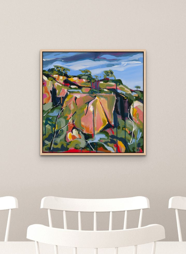 Cania Cliff 1 Fine Art Reproduction Print of Landscape Painting at Cania Gorge National Park by Helen May Artist