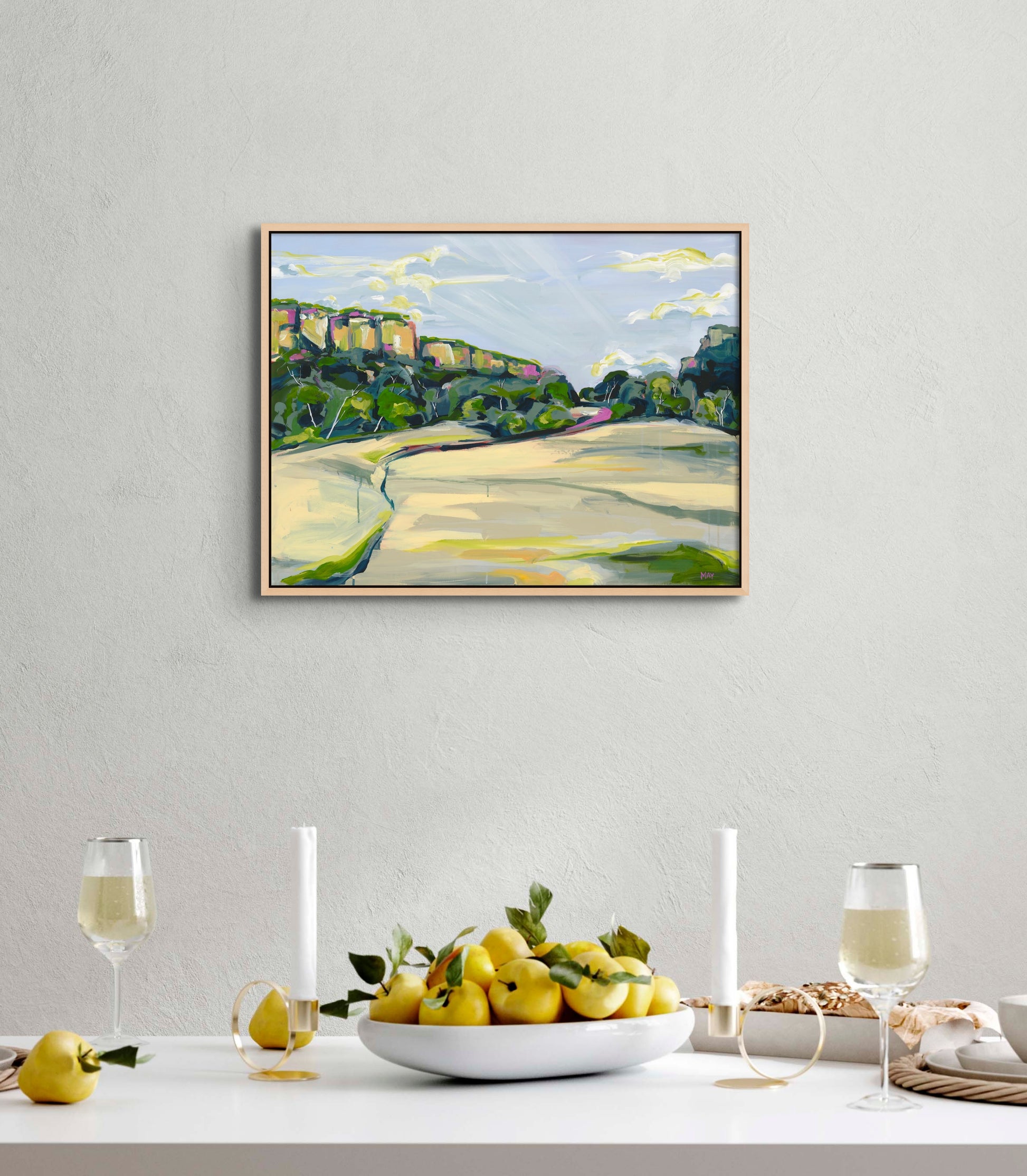 Southern View Fine Art Reproduction Print of Landscape Painting at Cania Gorge National Park by Helen May Artist