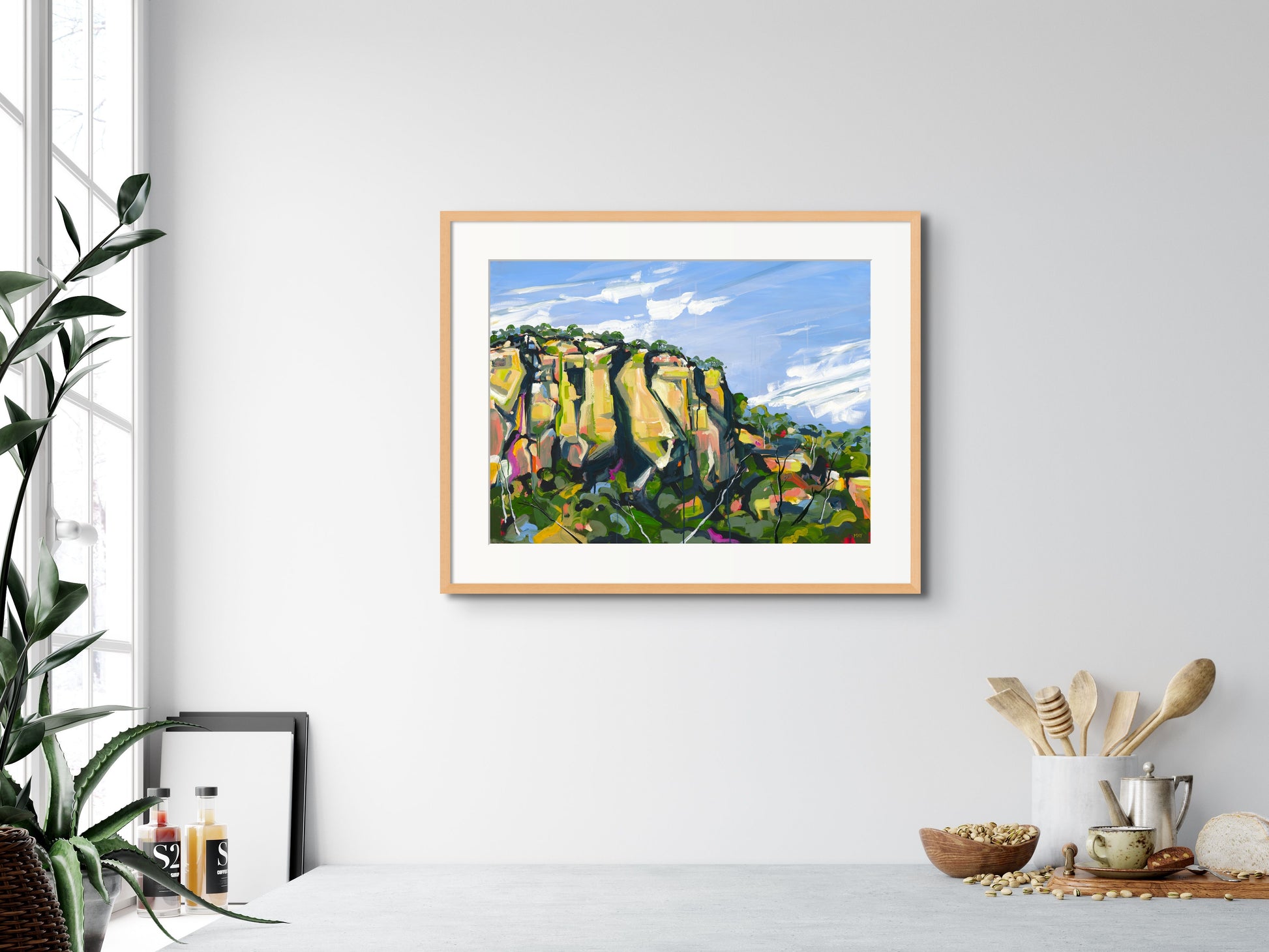 Mt Dowgo Fine Art Reproduction Print of Landscape Painting at Cania Gorge National Park by Helen May Artist