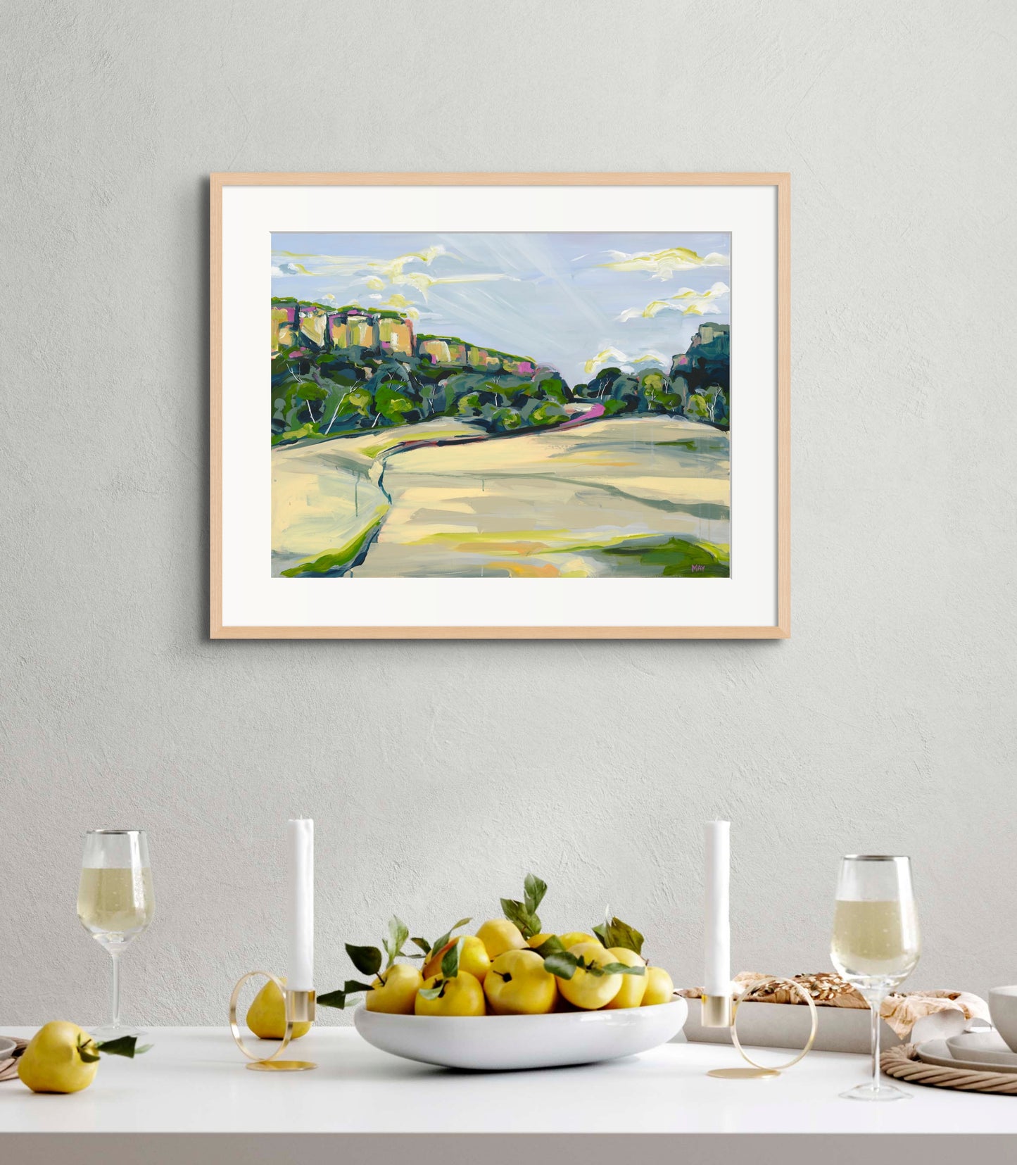 Southern View Fine Art Reproduction Print of Landscape Painting at Cania Gorge National Park by Helen May Artist