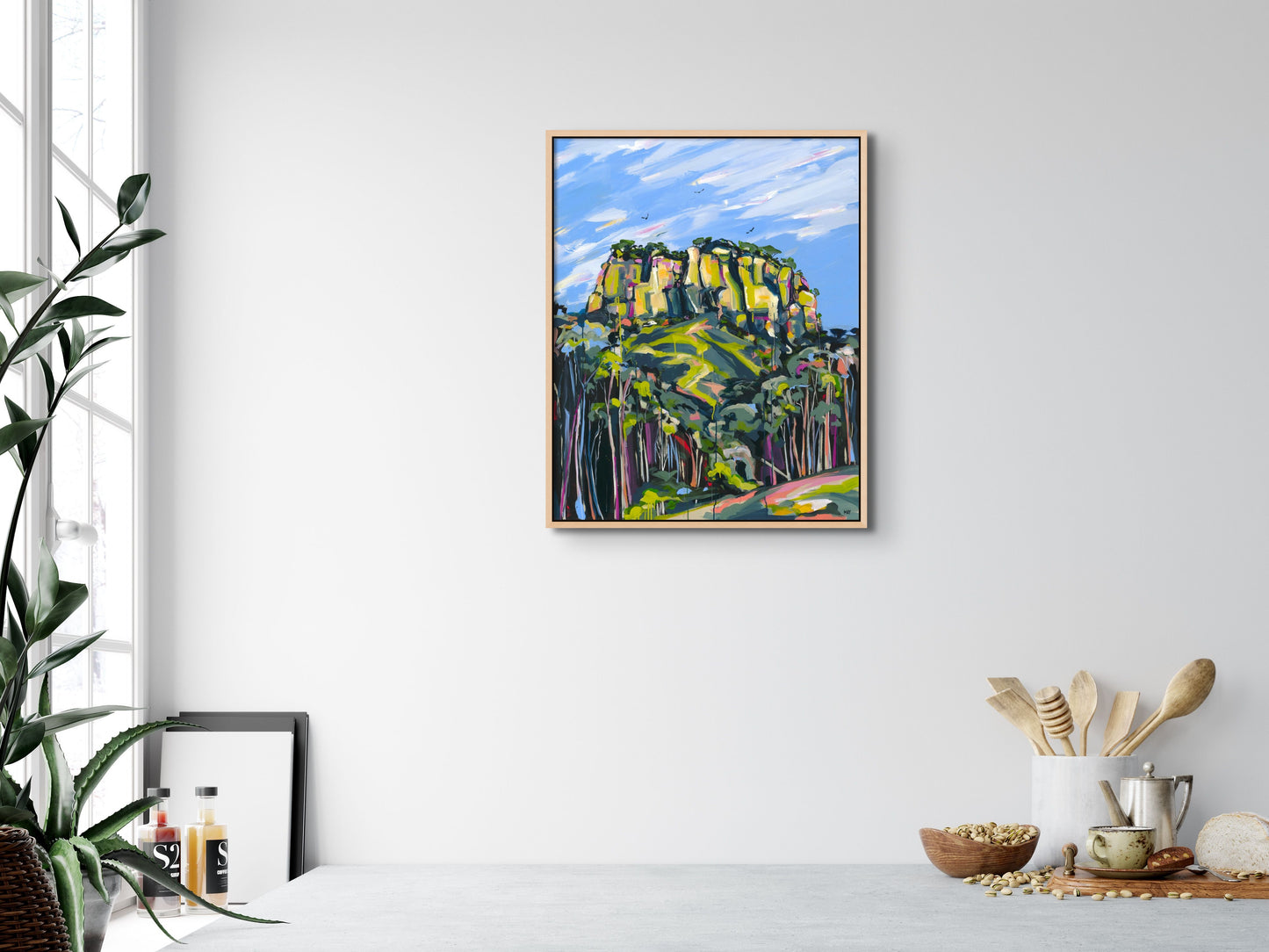 Eagle Cliff Fine Art Reproduction Print of Landscape Painting at Cania Gorge National Park by Helen May Artist