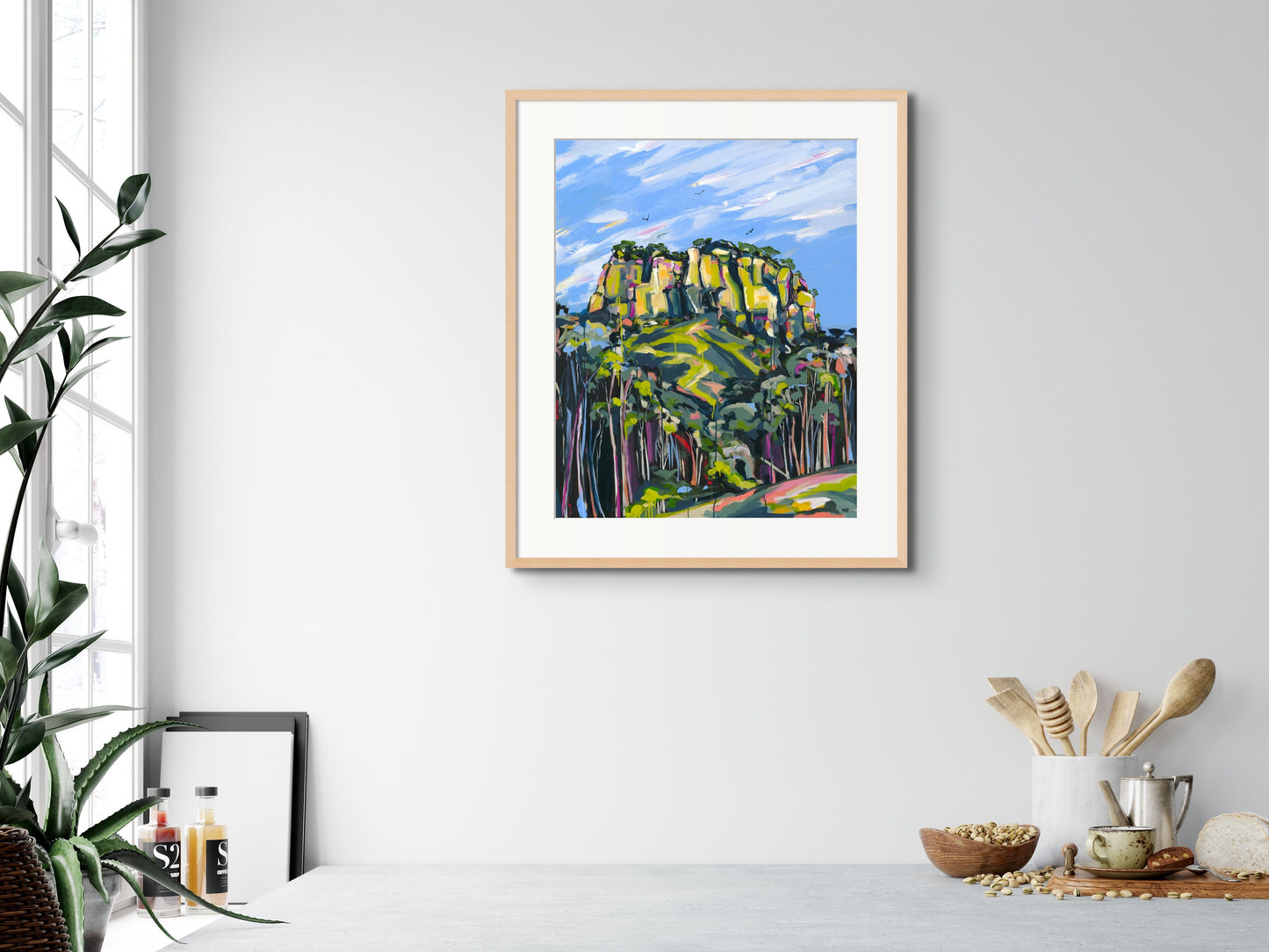 Eagle Cliff Fine Art Reproduction Print of Landscape Painting at Cania Gorge National Park by Helen May Artist