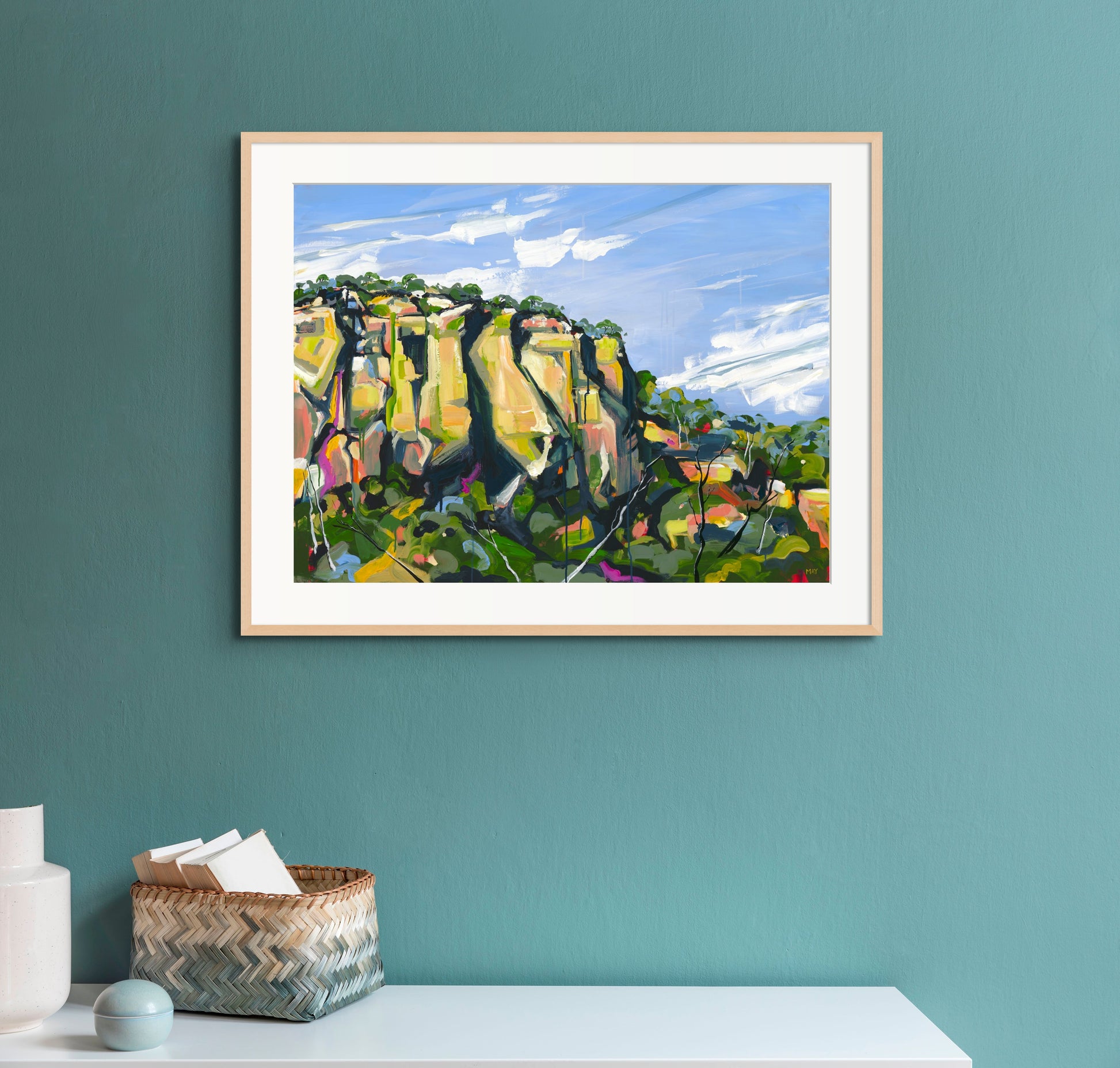 Mt Dowgo Fine Art Reproduction Print of Landscape Painting at Cania Gorge National Park by Helen May Artist