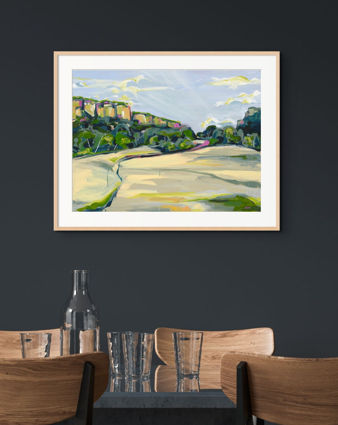 Southern View Fine Art Reproduction Print of Landscape Painting at Cania Gorge National Park by Helen May Artist