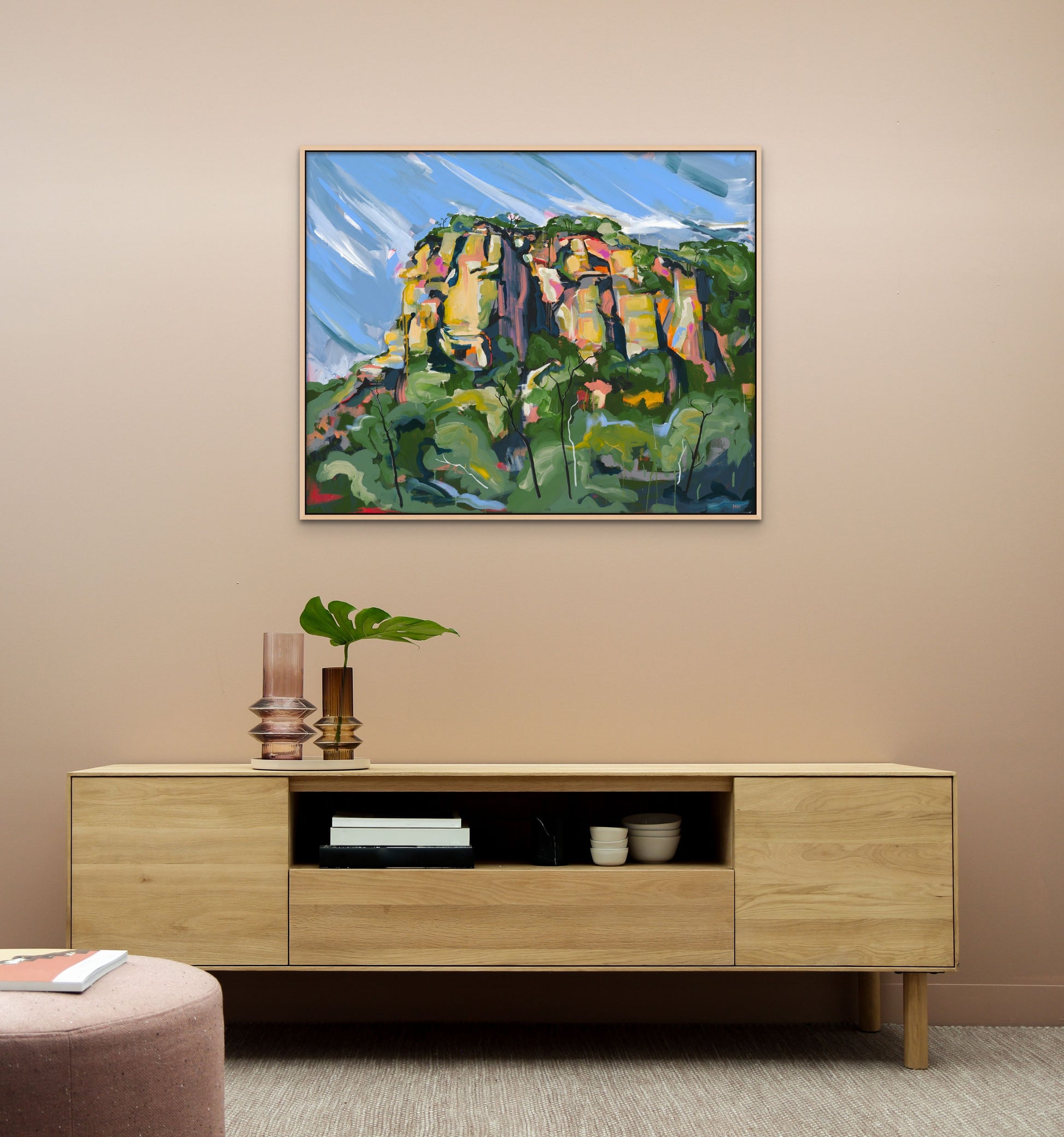 Fishery Road Fine Art Reproduction Print of Landscape Painting at Cania Gorge National Park by Helen May Artist