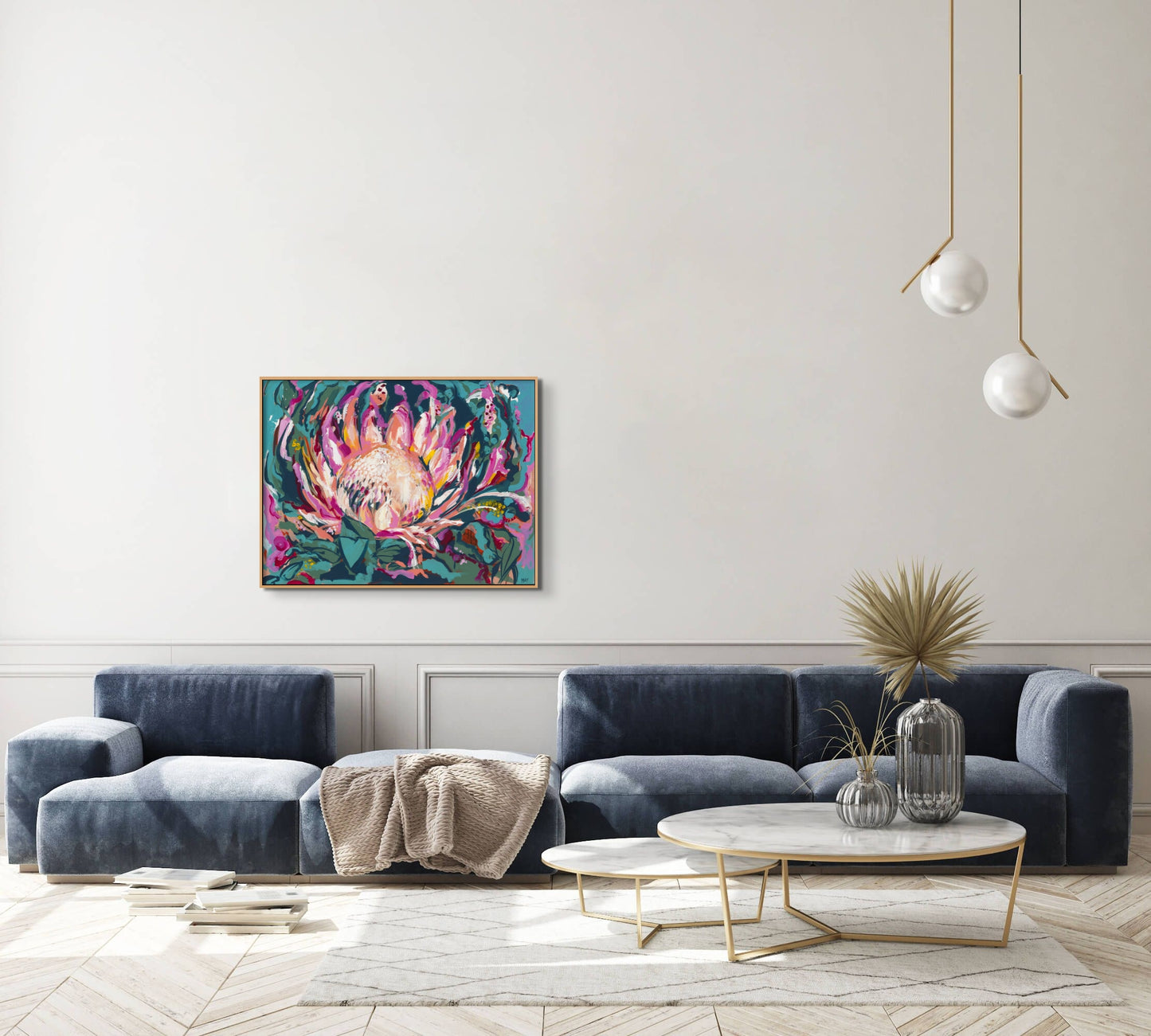 King Protea Fine Art Reproduction of Floral Painting by Helen May Artist