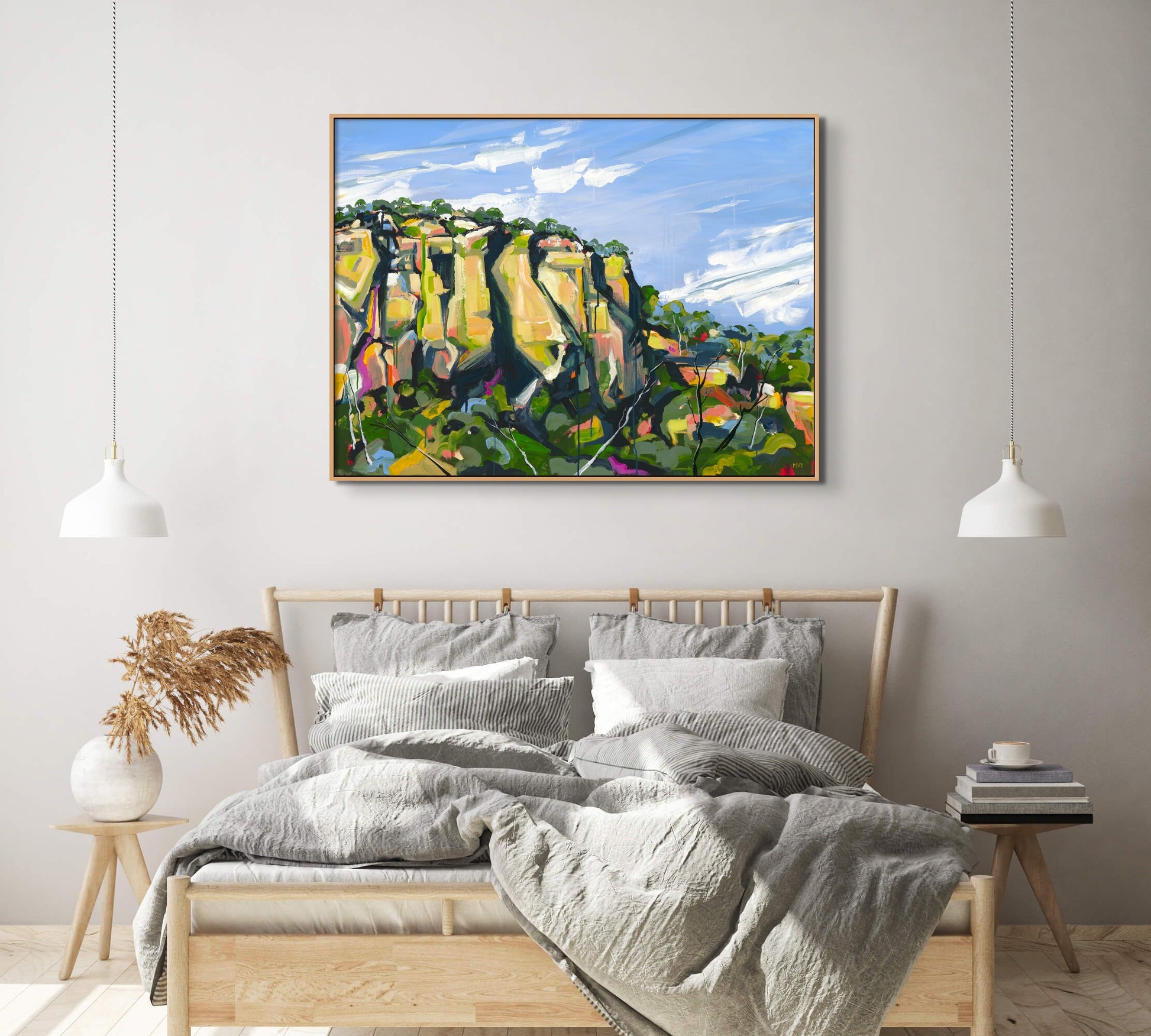 Mt Dowgo Original Acrylic Painting of Cania Gorge National Park Landscape Art by Helen May Artist