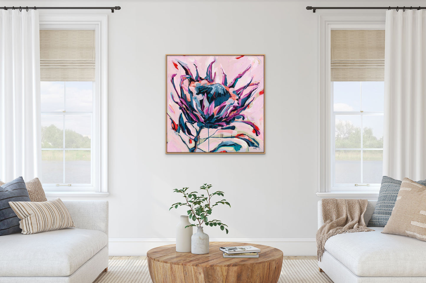 Vessel of Promise Original Acrylic Painting Floral Art by Helen May Artist